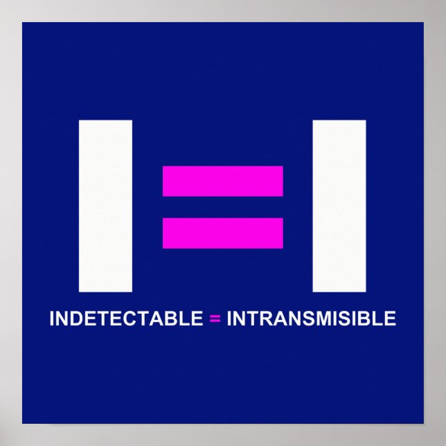 Indetectable es igual a Intransmisible VIH Poster (Front)