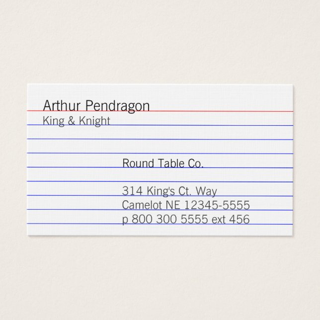 Index Card (Front)