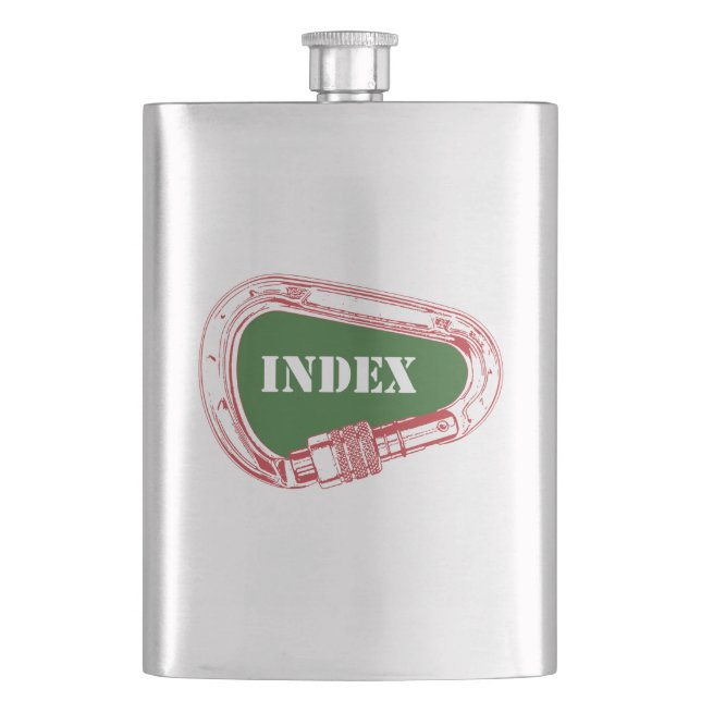 Index Climbing Carabiner Hip Flask (Front)