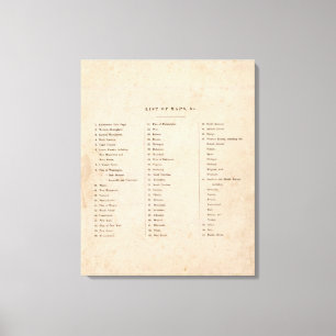 Index of General Atlas of the World Canvas Print