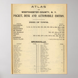 Index Towns, Bronxville Poster