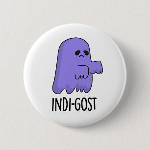 Indi-gost Funny Halloween Indigo Ghost Pun  6 Cm Round Badge