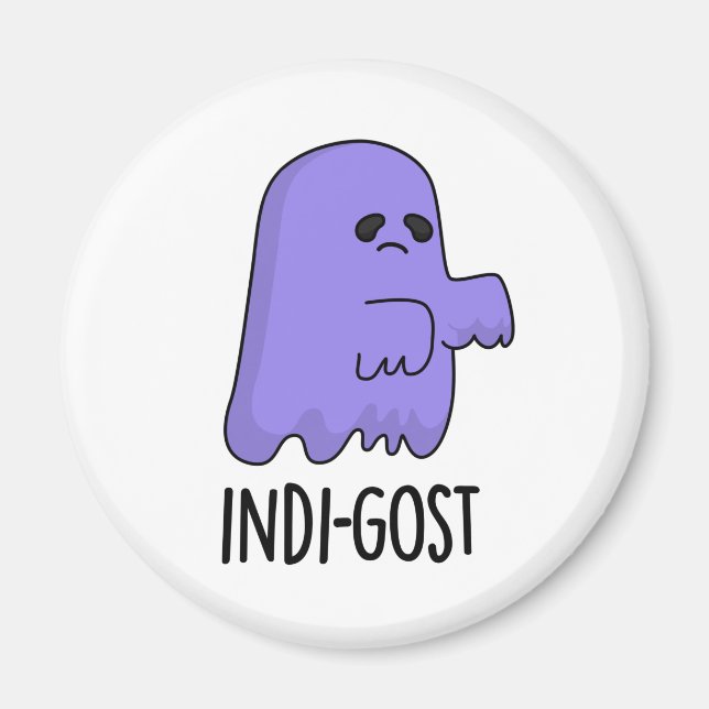 Indi-gost Funny Halloween Indigo Ghost Pun  Magnet (Front)