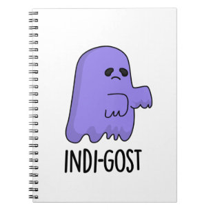 Indi-gost Funny Halloween Indigo Ghost Pun Notebook