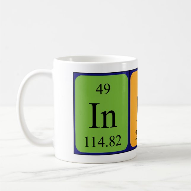 Indi periodic table name mug (Left)