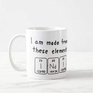 Indi periodic table name mug