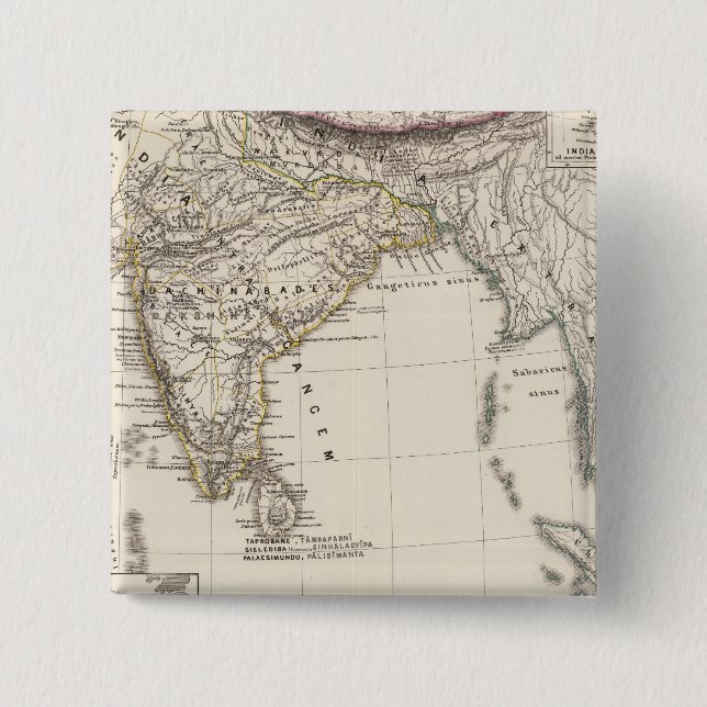 India 3 15 cm square badge (Front)