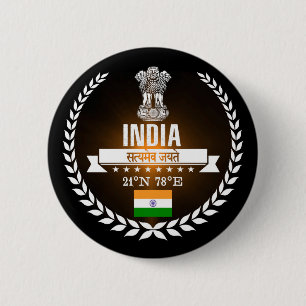 India 6 Cm Round Badge