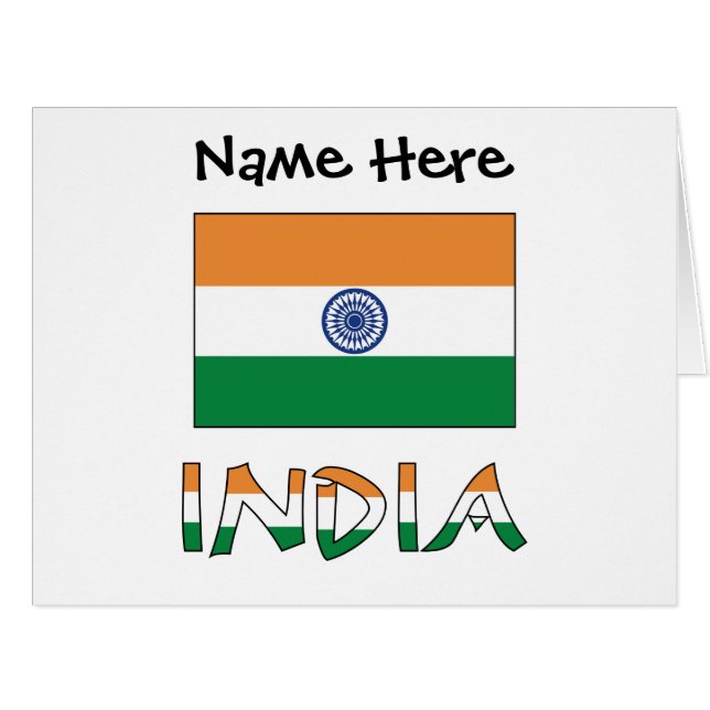 India and Indian Flag Personalized  (Front Horizontal)