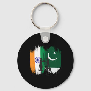 India And Pakistan Cricket Patriotic Gift For Fina Key Ring