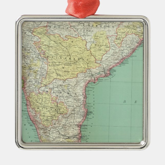 India and Sri Lanka 2 Metal Tree Decoration (Front)