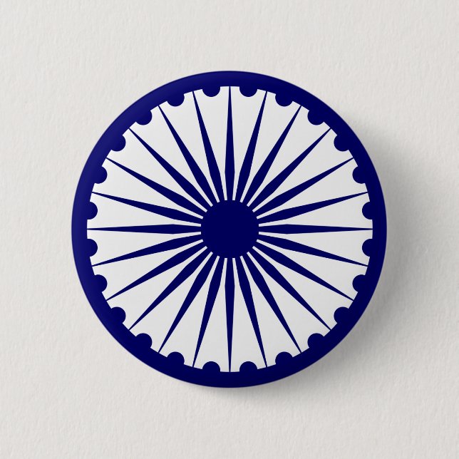 India Ashoka Chakra 6 Cm Round Badge (Front)