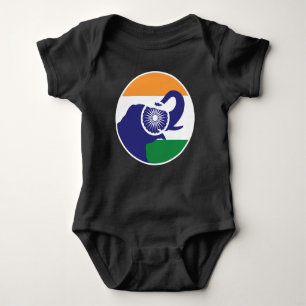 India Asian elephant Indian National Animal Flag Baby Bodysuit