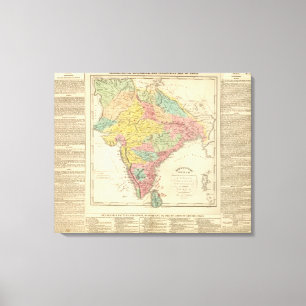 India Battles and Seiges Chonology Map Canvas Print