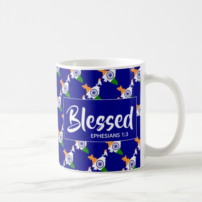 INDIA Blessed Ephesians Christian Scripture Coffee Mug (Right)