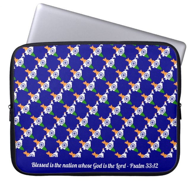 INDIA Blessed Nation Psalm 33:12 Laptop Sleeve (Front)