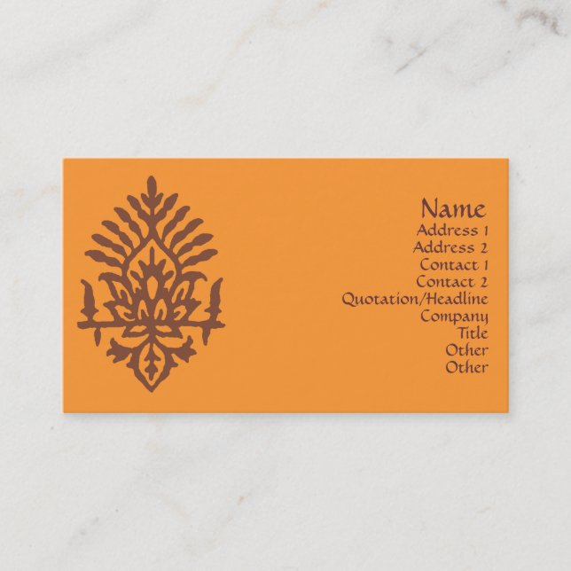 India Block Print Business Card (Front)