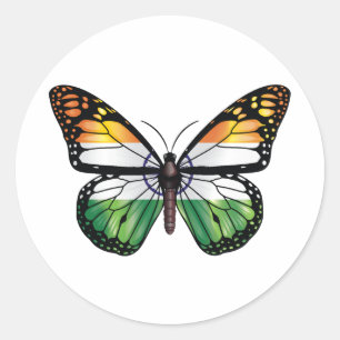 India butterfly monarch flag classic round sticker