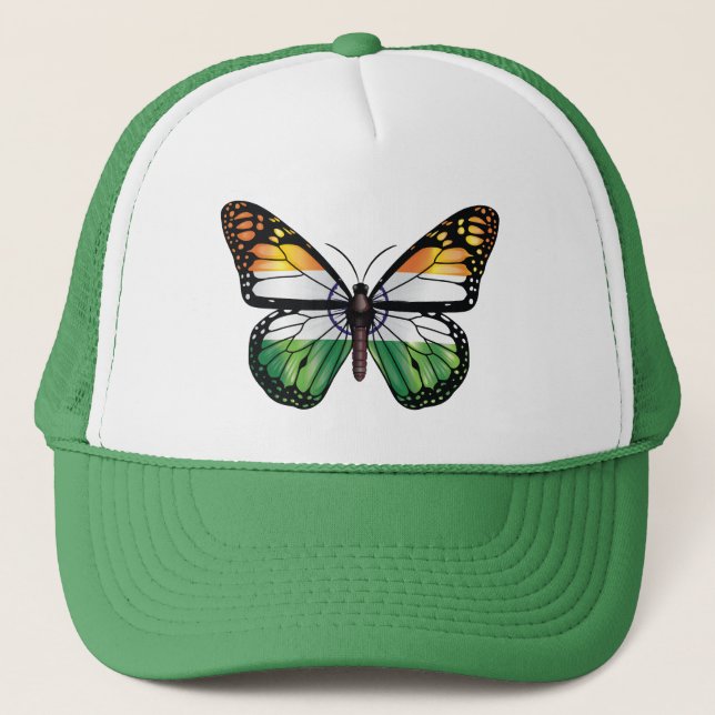 India butterfly monarch flag trucker hat (Front)