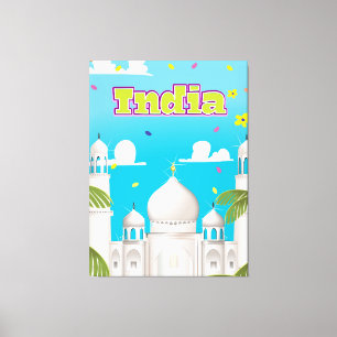 India Cartoon Travel print. Canvas Print