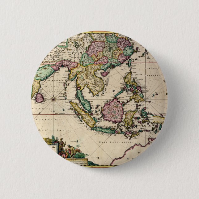 India & Ceylon to Australia 6 Cm Round Badge (Front)
