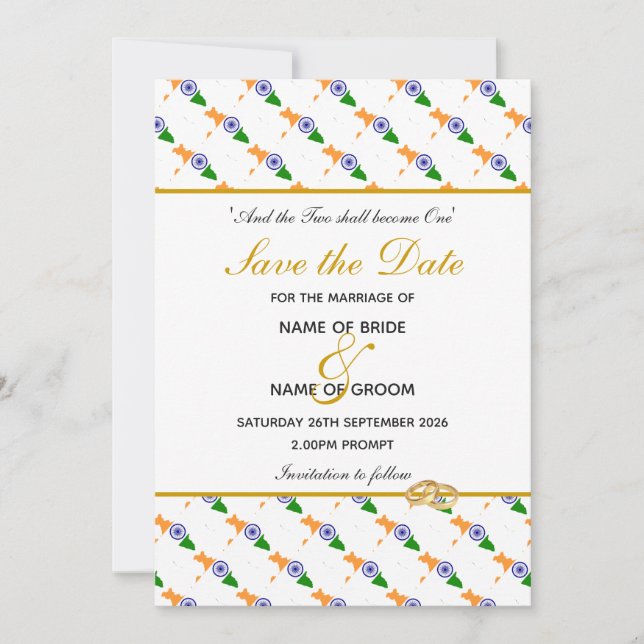 INDIA Christian Wedding Celebration Save The Date (Front)