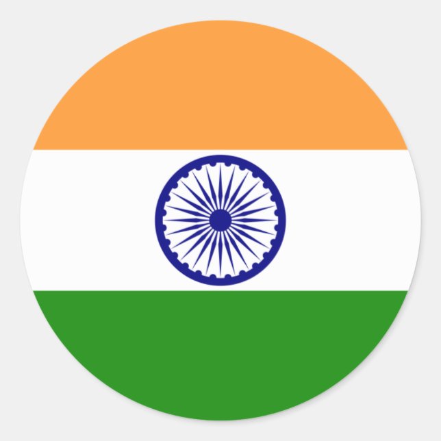 india classic round sticker (Front)
