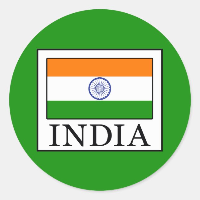 India Classic Round Sticker (Front)