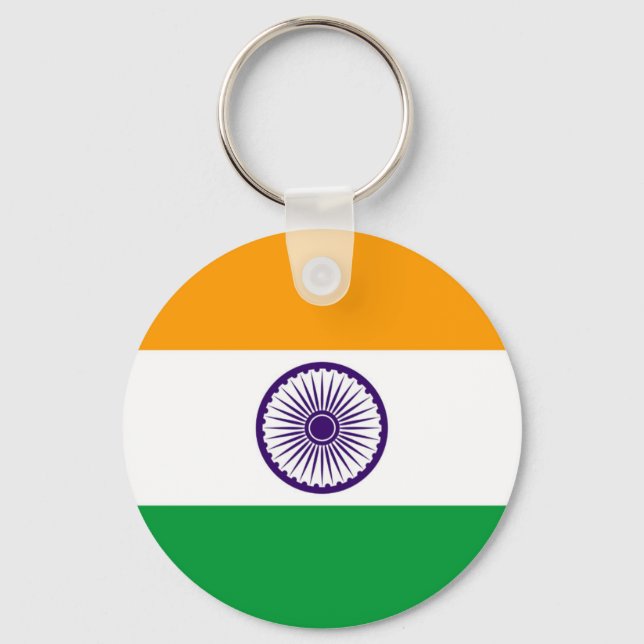 India country long flag nation symbol republic key ring (Front)