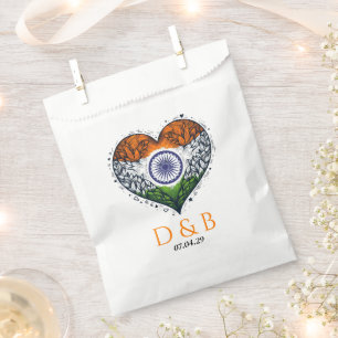 India Couple Heart Wedding Favour Bags
