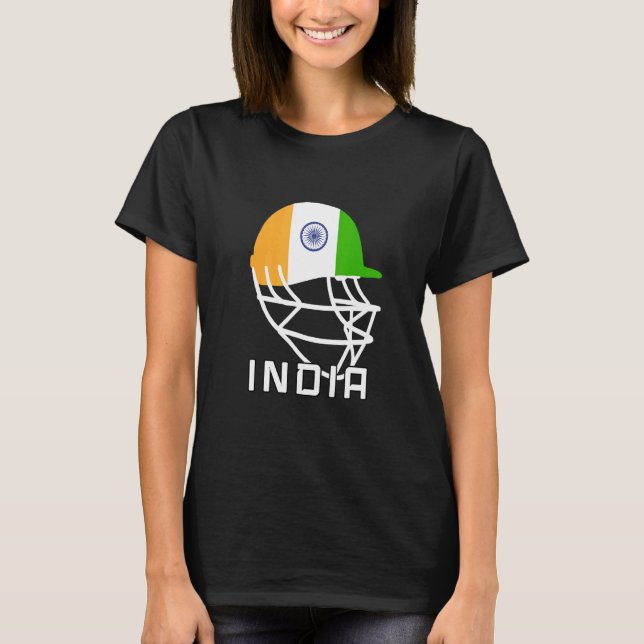 India Cricket Fan Helmet India Cricket Players T-Shirt (Front)