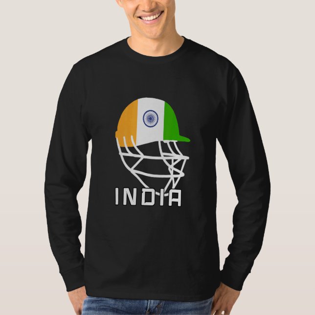 India Cricket Fan Helmet India Cricket Players T-Shirt (Front)