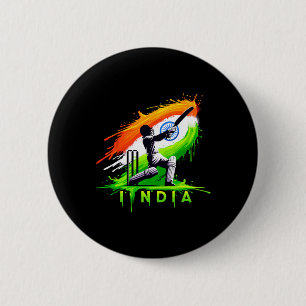 India Cricket Indian Cricket Fan  6 Cm Round Badge