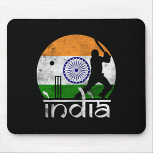 India Cricket Indian Flag Cricketer Men Women Kids Mouse Pad