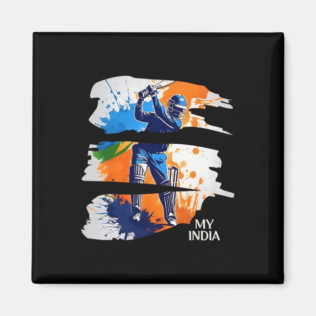 India Cricket Jersey Flag Indian Cricket  Magnet (Front)
