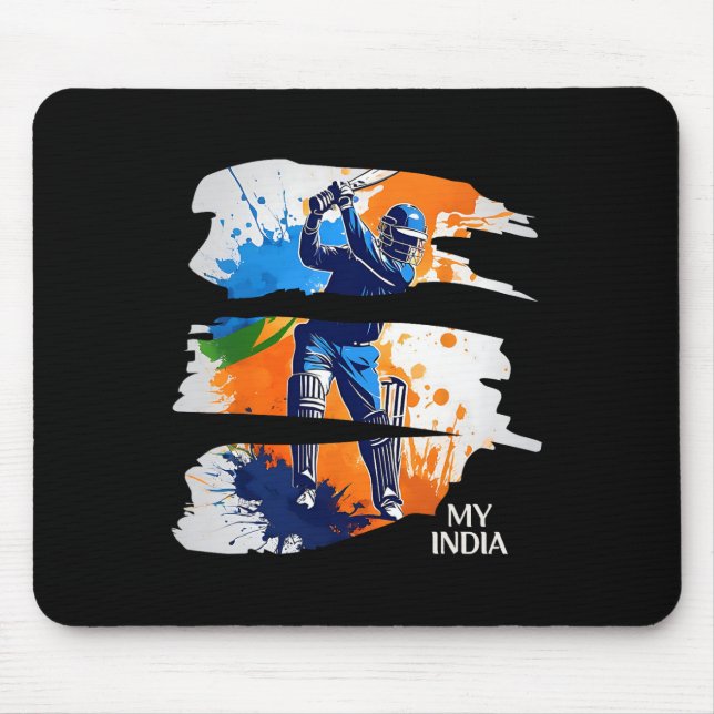 India Cricket Jersey Flag Indian Cricket  Mouse Pad (Front)