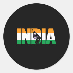 India Cricket Jersey Gift For Indian Cricket Fans  Classic Round Sticker