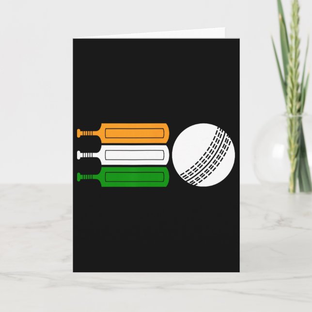 India Cricket Player Ll Indian Flag Cricket Team  Card (Front)