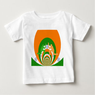 India Cricket Spirit Abstract Design Baby T-Shirt