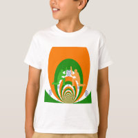 India Cricket Spirit Abstract Design