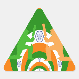 India Cricket Spirit: Abstract Design Triangle Sticker