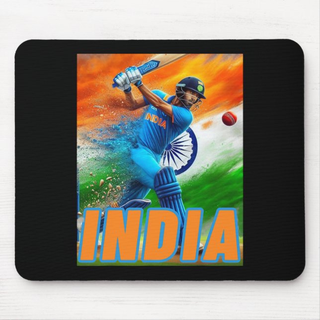 India Cricket Supporters Jersey - Indian Cricket F Mouse Pad (Front)