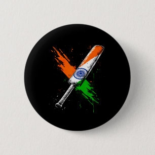India Cricket T Cricket Warrior British Flag Crick 6 Cm Round Badge