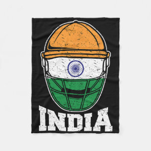 India Cricket T Shirt Indian National Fans Jersey  Fleece Blanket