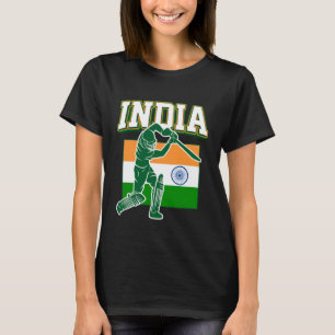 India Cricket With Indian Flag Gift T-Shirt