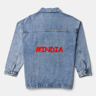 "#India" Cute Design. Buy Now Denim Jacket