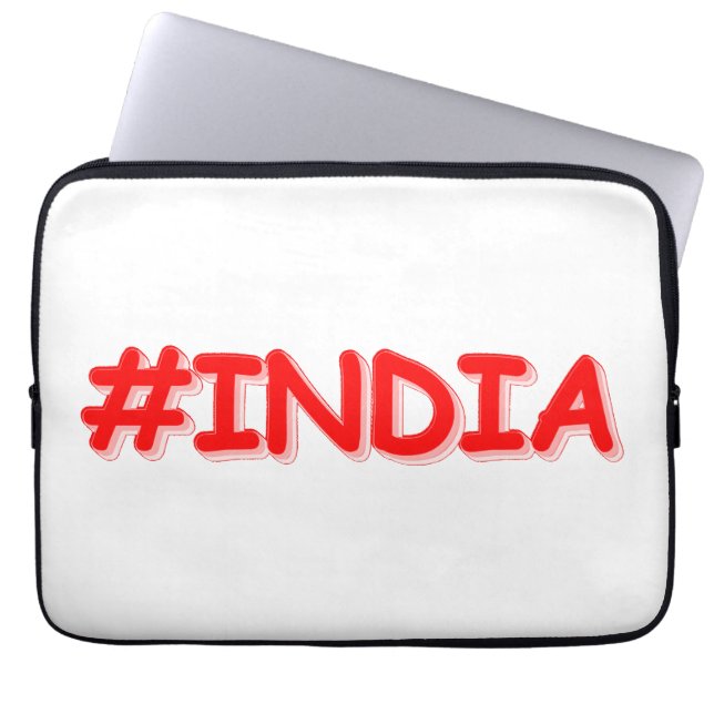 "#India" Cute Design. Buy Now Laptop Sleeve (Front)