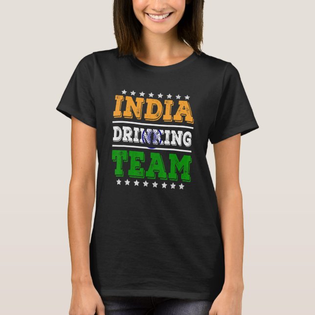India Drinking Team Indian Flag  Drinking T-Shirt (Front)