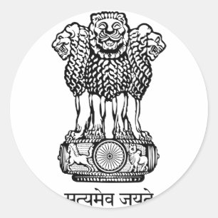 india emblem classic round sticker