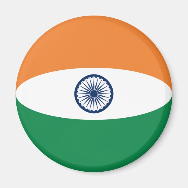 India Fisheye Flag Magnet (Front)